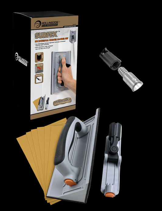 90153-SURFEX 9PC internal corner sander set with ergonomic grip and aluminum oxide sandpaper