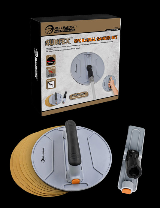 90155-SURFEX 9PC radial wall sander set with ergonomic grip and sandpaper
