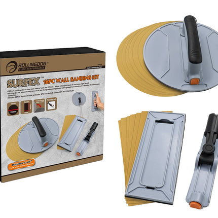 90159-SURFEX 16PC Wall Sander Set with radial and rectangular sanders