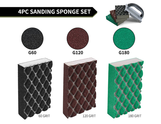 4 PC Sanding Sponge Set