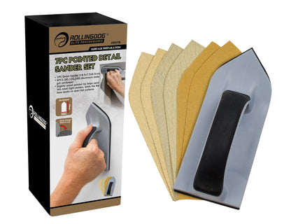 90178-1-77PC Pointed Detail Sander Set with ergonomic handle and sandpaper sheets