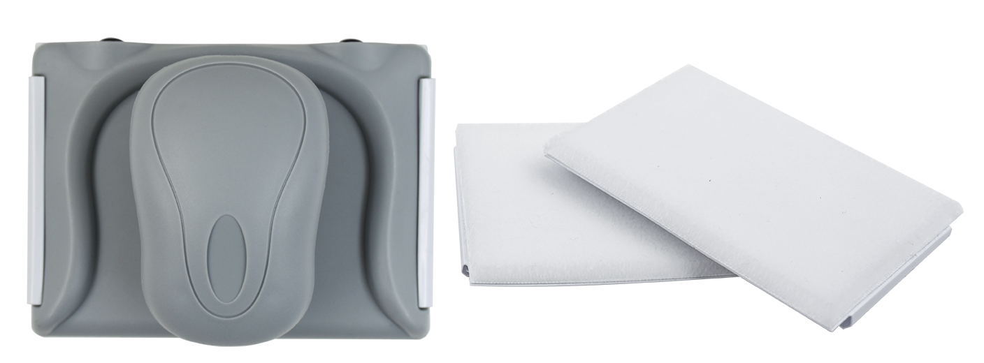 Two replacement pads included with ROLLINGDOG paint pad for water-based paints