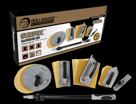 90194-SURFEX 33 piece wall sanding kit with multiple sanders and extension pole