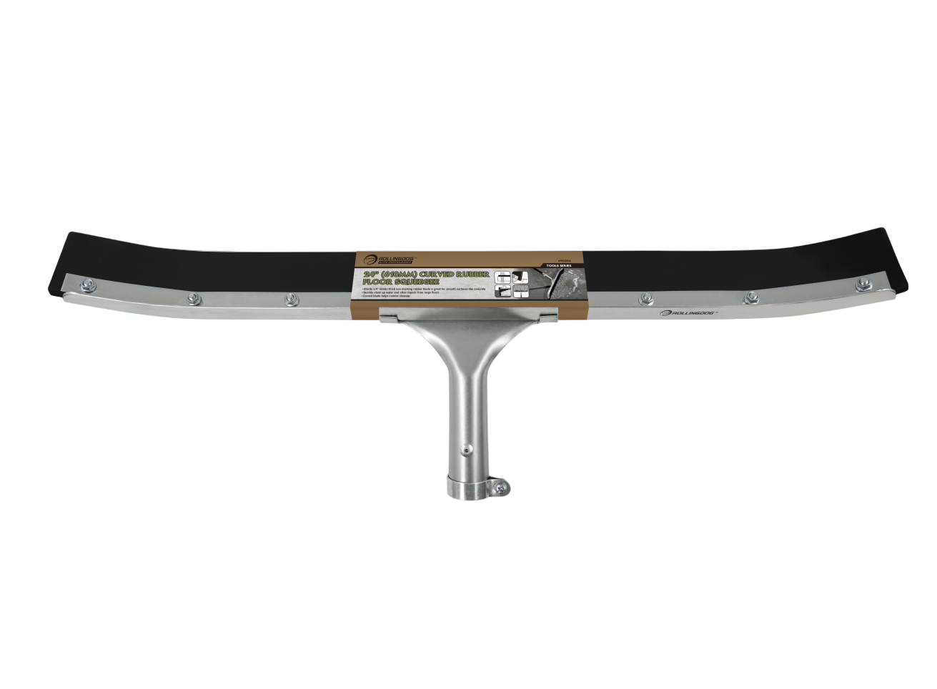 Durable ROLLINGDOG curved blade floor squeegee with non-marking rubber