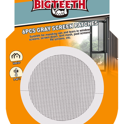 4" Round Screen Repair Patches – 6PC Waterproof Mesh Patches (Gray or White)