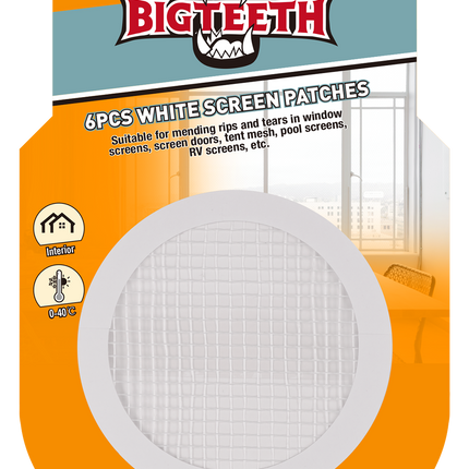 4" Round Screen Repair Patches – 6PC Waterproof Mesh Patches (Gray or White)