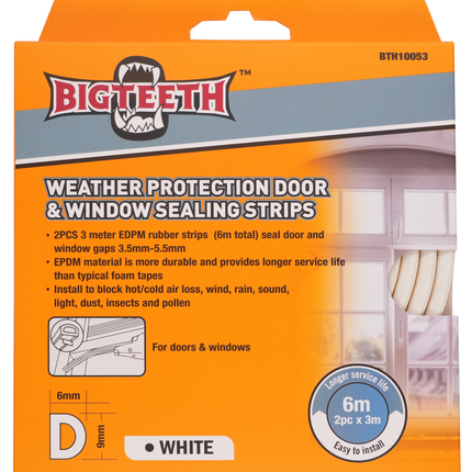 Weather Protection Door & Window Sealing Strips – EPDM Rubber Gap Seal (Multiple Sizes)