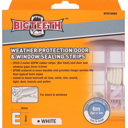 Weather Protection Door & Window Sealing Strips – EPDM Rubber Gap Seal (Multiple Sizes)