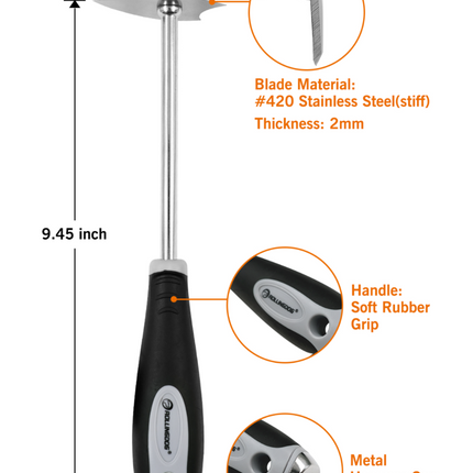 Combination shave hook with flat, contoured, and rounded blade edges