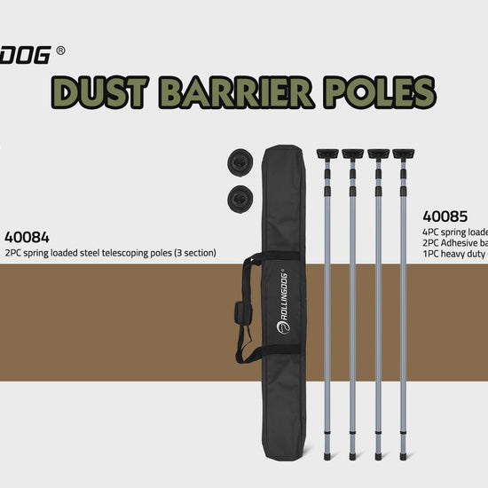 Adhesive-backed zipper opening included in ROLLINGDOG 7 PC dust barrier kit