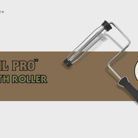 Soft rubber grip handle on DETAIL PRO 9 inch professional paint roller frame